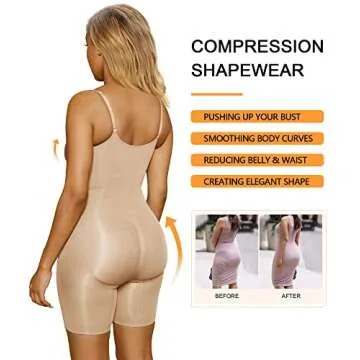 SHAPERX Tummy Control Bodysuit for Women
