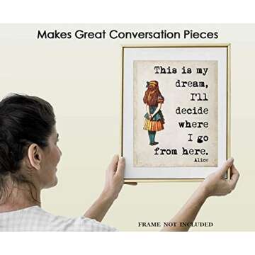 Inspirational Wall Art Poster: "This Is My Dream" Alice In Wonderland - 11x14 Unframed Motivational Wall Art & Positive Affirmations Wall Decor for Kids, Teen Girl, Boy & Office Decor for Men, Women…