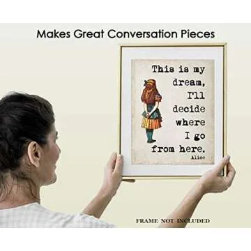 Inspirational Wall Art Poster: "This Is My Dream" Alice In Wonderland - 11x14 Unframed Motivational Wall Art & Positive Affirmations Wall Decor for Kids, Teen Girl, Boy & Office Decor for Men, Women…