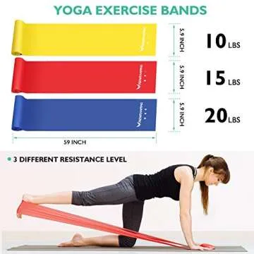 RENRANRING Yoga Wheel for Back Pain - 12 in 1 Yoga Wheel Set, Yoga Kit with Yoga Blocks 2 Pack and Strap, 3 Loop Bands, 3 Resistance Bands,Perfect Yoga Equipment for Relieves Strain to Muscles (Blue)