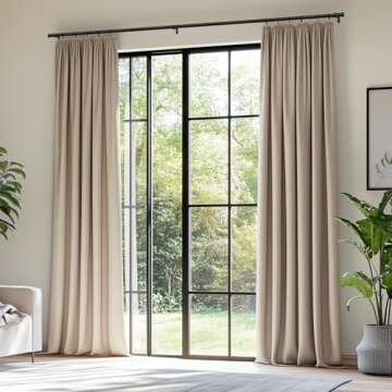 Zeerobee Curtain Rods for Windows 66 to 120, 1 Inch Black Heavy Duty Adjustable Drapery Rods, Modern...