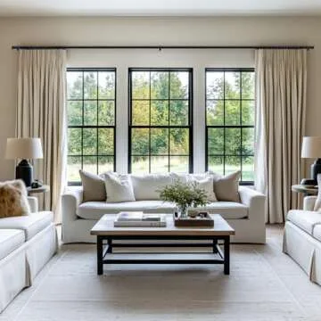 Zeerobee Curtain Rods for Windows 66 to 120, 1 Inch Black Heavy Duty Adjustable Drapery Rods, Modern Indoor/Outdoor Curtain Pole for Bedroom, Living Room, Patio, Farmhouse, 32"-120"