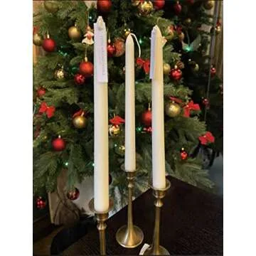 Taper Candles 10'' White Non Toxic Candle Sticks Set of 4 | White Tea Scented Natural Soy Wax Candlesticks for Home Decorations, Tapered Candles for Mantles,Wedding, House Warming Gifts