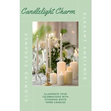 Taper Candles 10'' White Non Toxic Candle Sticks Set of 4 | White Tea Scented Natural Soy Wax Candlesticks for Home Decorations, Tapered Candles for Mantles,Wedding, House Warming Gifts