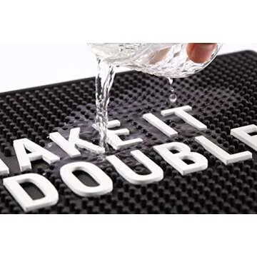 Bar Mat for Home Bar Decorations - Man Cave Basement Presents Decor Idea Dad Son Husband Father’s Day - Housewarming - College - New Home - Rubber Bar Service Spill Mat (12 x 18 inches)