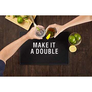 Bar Mat for Home Bar Decorations - Man Cave Basement Presents Decor Idea Dad Son Husband Father’s Day - Housewarming - College - New Home - Rubber Bar Service Spill Mat (12 x 18 inches)