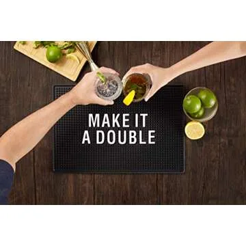 Bar Mat for Home Bar Decorations - Man Cave Basement Presents Decor Idea Dad Son Husband Father’s Day - Housewarming - College - New Home - Rubber Bar Service Spill Mat (12 x 18 inches)