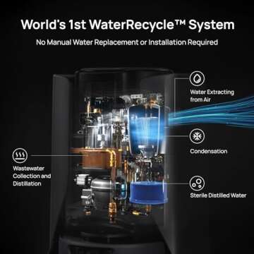 3i S10 Ultra Robot Vacuum and Mop with WaterRecycle System, 13000Pa Suction, Self-Cleaning Extendable Roller Mop, Auto Mop Washing & Drying, Self-Emptying & Refilling, Ai Obstacle Avoidance