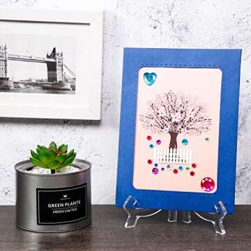 HESTYA 8 Pcs Clear Acrylic Easels Plate Stands Holders to Display Pictures or Other Items for Display Decoration (4.5 Inch)