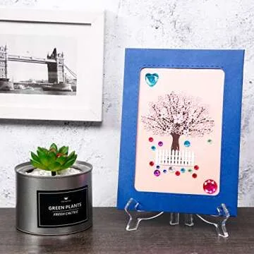 HESTYA 8 Pcs Clear Acrylic Easels Plate Stands Holders to Display Pictures or Other Items for Display Decoration (4.5 Inch)