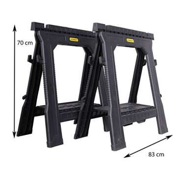 STANLEY Folding Work Bench Saw Horse Twin Pack - Lightweight and Durable