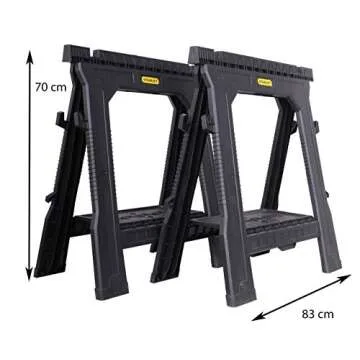 STANLEY Folding Work Bench Saw Horse Twin Pack - Lightweight and Durable