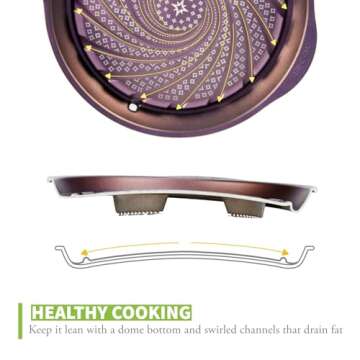 TECHEF - Stovetop Korean BBQ Non-Stick Grill Pan, Made in Korea (Purple)