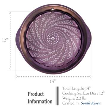 TECHEF - Stovetop Korean BBQ Non-Stick Grill Pan, Made in Korea (Purple)