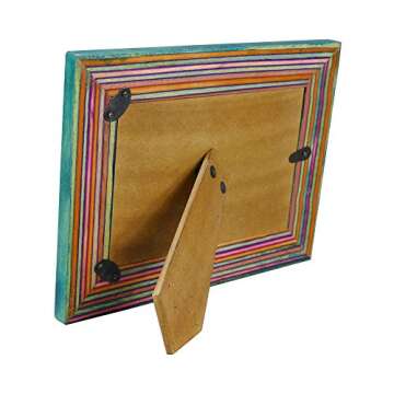NIKKY HOME Wooden Photo Picture Frame 4x6 Boho Style Mango Wood for Tabletop Display, Colorful