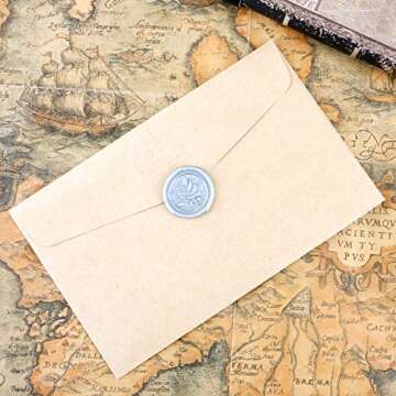 Vintage Leaf Wax Seal Stamp, Mornajina Sealing Stamp with Wooden Handle & Brass Head for Wedding Invitations Seals (Vintage Leaf)