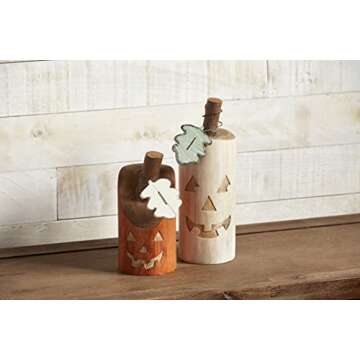 Mud Pie White Halloween Jack-O-Lantern Pumpkin Block