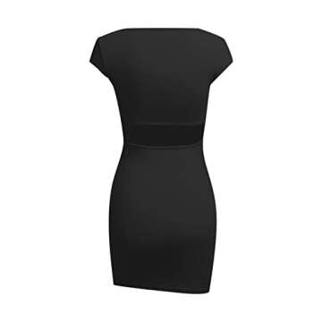 LovelyWholesale Women's Open Back Sexy Square Neck Party Mini Dress Black