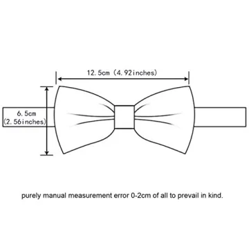 GUSLESON Black Bow Tie Set for Weddings and Formal Events