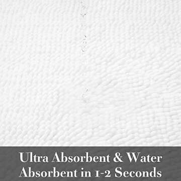 SONORO KATE Bathroom Rug,Non-Slip Bath Mat,Soft Cozy Shaggy Thick Bath Rugs for Bathroom,Plush Rugs for Bathtubs,Water Absorbent Rain Showers and Under The Sink (White, 17"×24")
