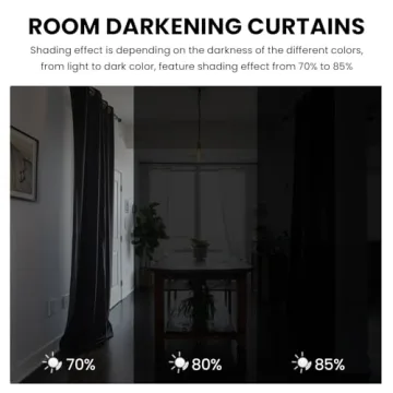 Dreaming Casa Black Velvet Thermal Curtains for Bedrooms