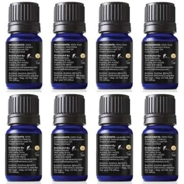Essential Oil Set - Aromatherapy for Diffusers, Massage. Candle Making, Soaps, Bath Bombs. Top 8-10mL Oils: Lavender, Peppermint, Lemongrass, Tea Tree, Orange, Eucalyptus, Rosemary and Frankincense.