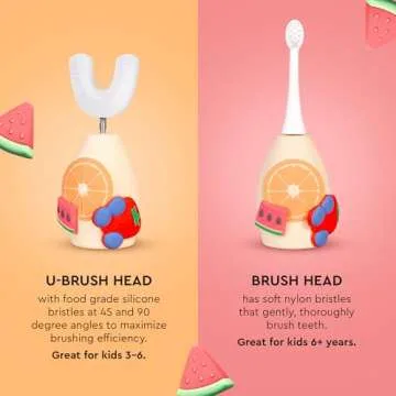 Boka Kids Sonic Electric Toothbrush w/ 2 Heads - Rechargeable Sonic Powered Toothbrush - Food Grade Silicone Bristles for Deep Cleaning - Dentist Recommended Oral Care - Charging Cord w/Micro USB