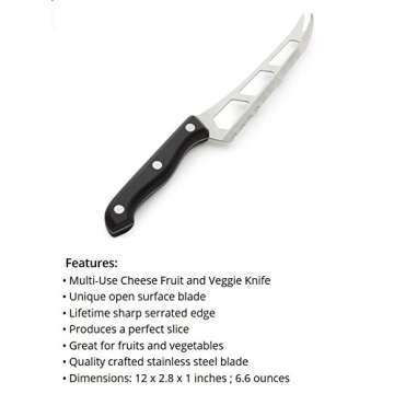 Prodyne CK-300 Multi-Use Cheese Fruit and Veggie Knife Silver