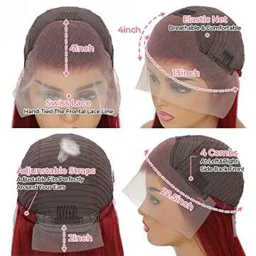 Gorgeous UNANCY 99J Burgundy Lace Front Wig for Women