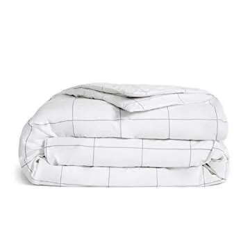Brooklinen Luxury Sateen Duvet Cover - 100% Cotton, King/California King Size in Window Pane with Extra-Long Corner Ties and Button Closure - Best King/Cali King Duvet Covers