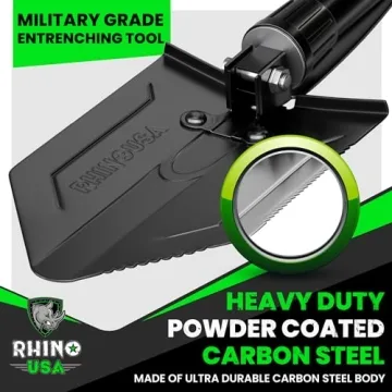 RHINO USA Survival Shovel - Durable Multipurpose Tool