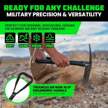 RHINO USA Survival Shovel - Durable Multipurpose Tool