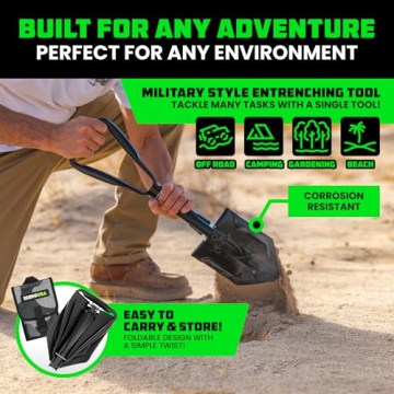 RHINO USA Survival Shovel - Durable Multipurpose Tool