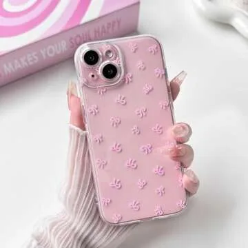 Lovmooful iPhone 15 Cute Bowknot Case for Girls