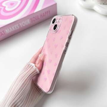 Lovmooful iPhone 15 Cute Bowknot Case for Girls