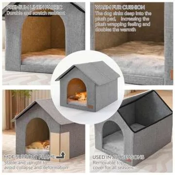 NUROMY Dog House Indoor,Inside Dog House with Washable Plush Cushion,Pet Dog House Bed for Medium Dog,Indoor Cat House & Condos for Large Cats and Dog Weight Within 22 Pounds,Medium Size