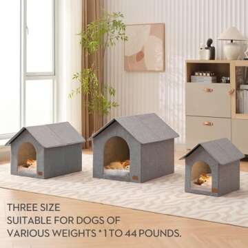 NUROMY Dog House Indoor,Inside Dog House with Washable Plush Cushion,Pet Dog House Bed for Medium Dog,Indoor Cat House & Condos for Large Cats and Dog Weight Within 22 Pounds,Medium Size