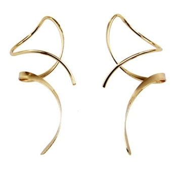 Elegant 14K Gold Spiral Threader Earrings for Women - Perfect Gift