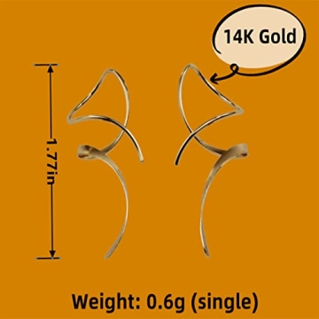 14K Gold Spiral Threader Earrings - Elegant Gift Idea