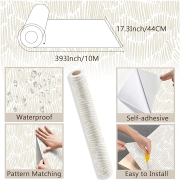 Peel and Stick Beige Striped Wallpaper for Modern Homes