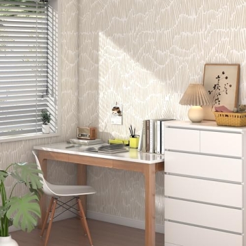 Peel and Stick Beige Striped Wallpaper for Modern Homes
