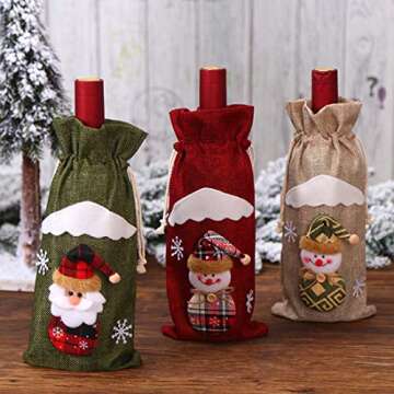 Christmas Wine Bottle Cover Bags for Festive Parties