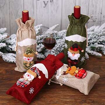 Christmas Wine Bottle Cover Bags for Festive Parties