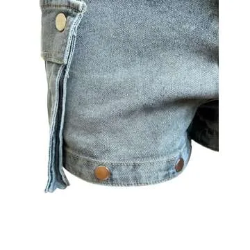 Molisry Women's Cargo Jeans Streetwear High Waisted Convertible Cutout Lounge Stretch Denim Cargo Pants