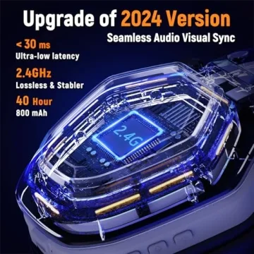 Ozeino Wireless Gaming Headset with 40-Hr Battery Life