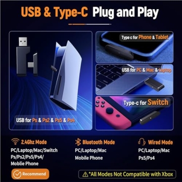 Ozeino Wireless Gaming Headset with 40-Hr Battery Life