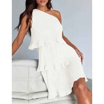 ZESICA Summer One Shoulder Mini Dress - Chic & Flowy