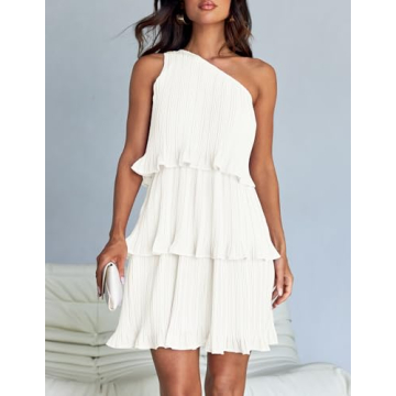 ZESICA Summer One Shoulder Mini Dress - Chic & Flowy