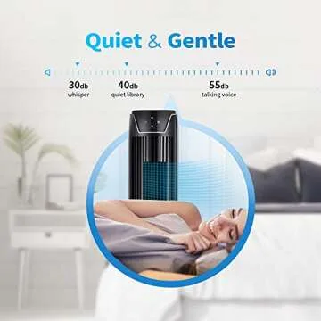 Aikoper Tower Fan, Oscillating Quiet Cooling Fan Tower with LED Display, Timer and Remote, Built-in 3 Modes and Speed Settings, Portable Stand Floor Fans Safe for Children Bedroom and Home Office Use