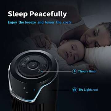 Aikoper Tower Fan, Oscillating Quiet Cooling Fan Tower with LED Display, Timer and Remote, Built-in 3 Modes and Speed Settings, Portable Stand Floor Fans Safe for Children Bedroom and Home Office Use